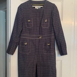 Boden Navy/White Checked Coat, US sz 12